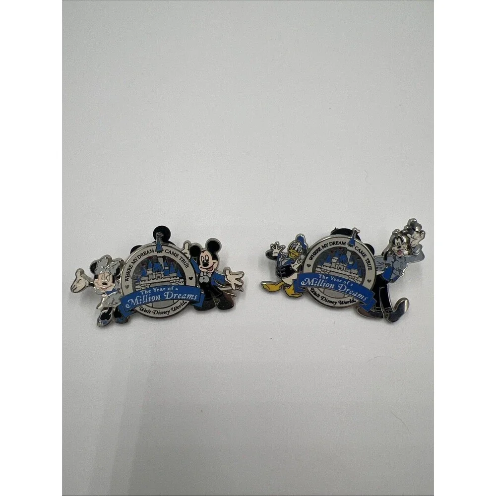 Disney 2007 The Year of a Million Dreams Mickey, Minnie, Donald, Goofy Pin Set